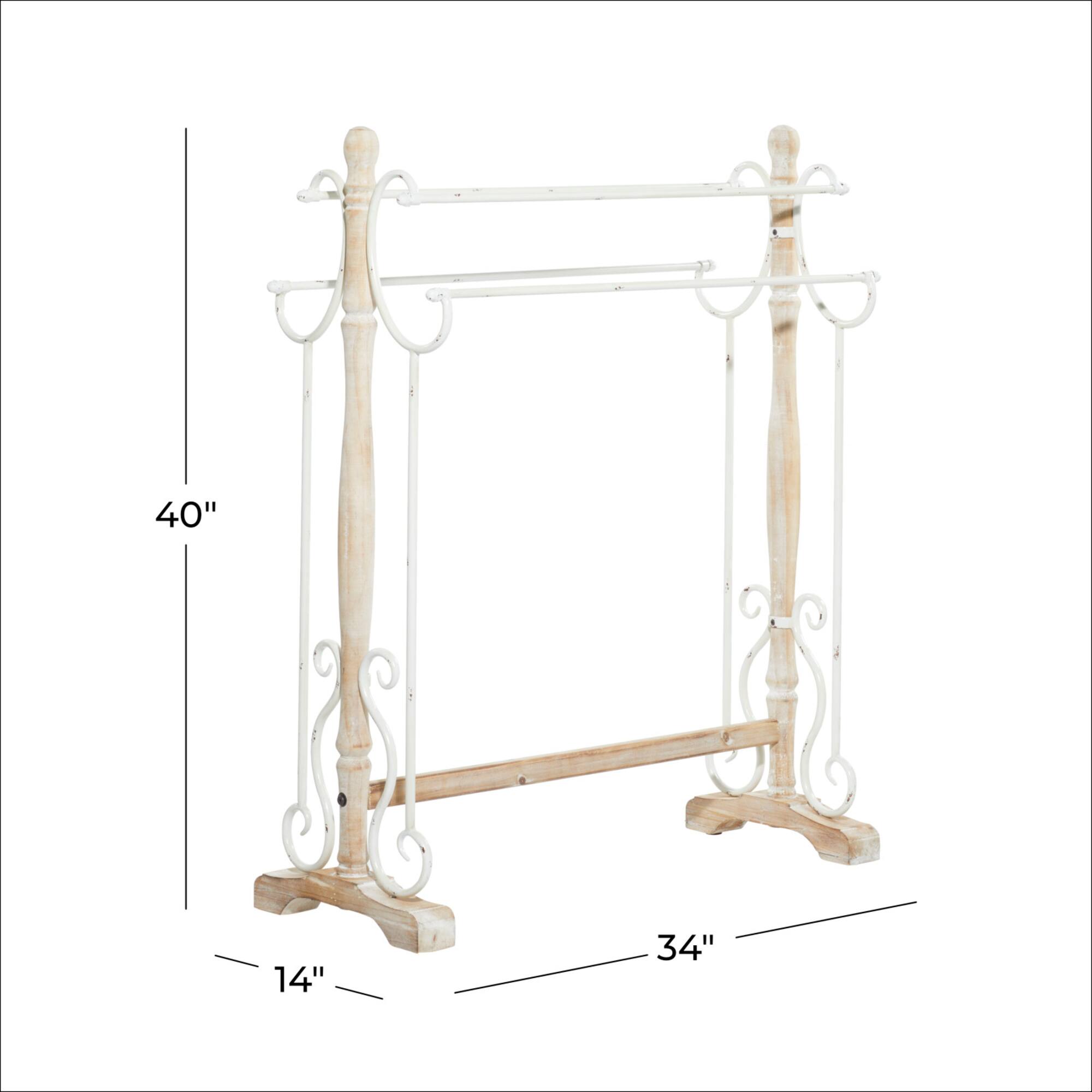 40'' Light Brown Wood Farmhouse Coat Rack